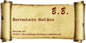 Bornstein Balázs névjegykártya